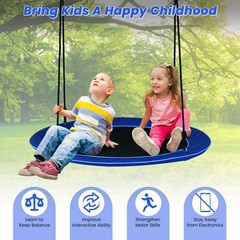 40″ Saucer Tree Swing 660 LBS for Kids Adults Outdoor w/LED Lights Blue