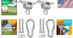 Swing Set Hardware Kit – 2 Heavy Duty Brackets, Snap Hooks