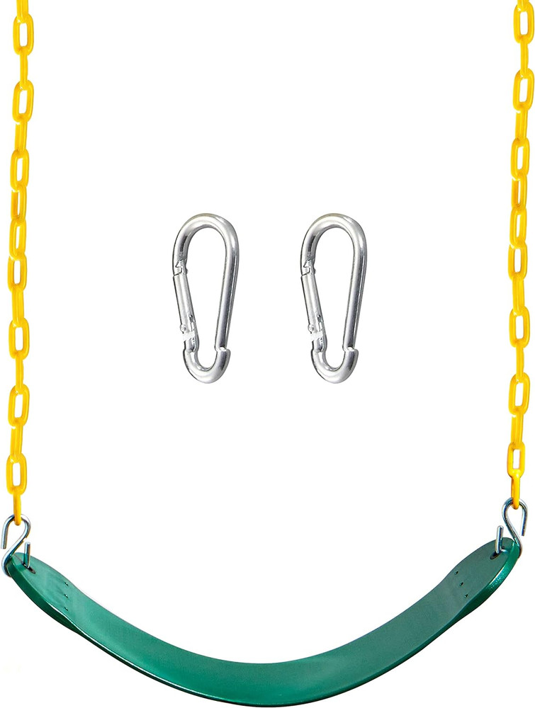 TURFEE Heavy Duty Swing Seat Green Color with 66” Chain, Swing Set Accessories R