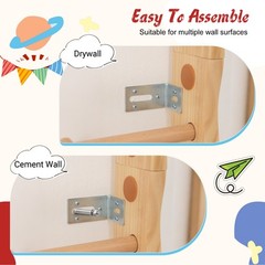 6-in-1 Swedish Ladder Wall Gym Indoor Wooden Wall Mounted Play Set for Kids