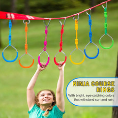 Ninja Warrior Obstacle Course Attachments – 7 Monkey Rings, 2 Monkey Bars, 2 Nin
