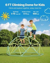 Climbing Dome, 6FT Geometric Dome Climber for Kids, 600LBS Loading 6 FT