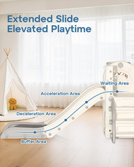 Toddler Slide for Kids,6-In-1 Indoor Outdoor Toddler Slides Playground with Bask