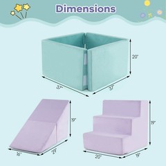 3-in-1 Foam Climbing Blocks for Toddlers w/ Ball Pit for Climbing Crawling