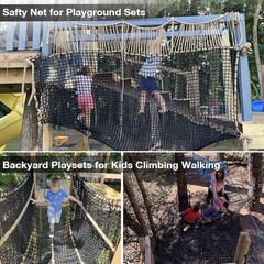 Jalunth Kids Playground Play Safety Net – Climbing Cargo Net (6.5′ X 9.8′)
