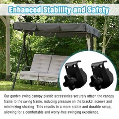 2 Pcs Garden Swing Plastic Fittings – Porch Patio Swing Frame Parts to Attach