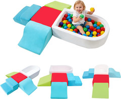 5Pcs Foam Climbing Blocks for Toddlers, Indoor Soft Climbing Toys with Ball Pit