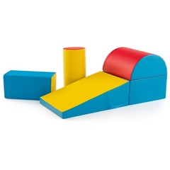 5-Piece Kids Climb Crawl Activity Playset Red Indoor Foam Blocks Soft Play Fun