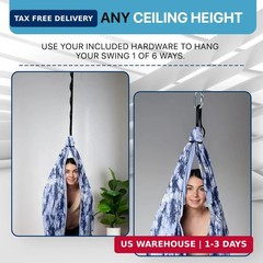 Indoor Sensory Swing for Kids or Outdoor – Holds 300lbs, Double-Layer, & 360° Sw