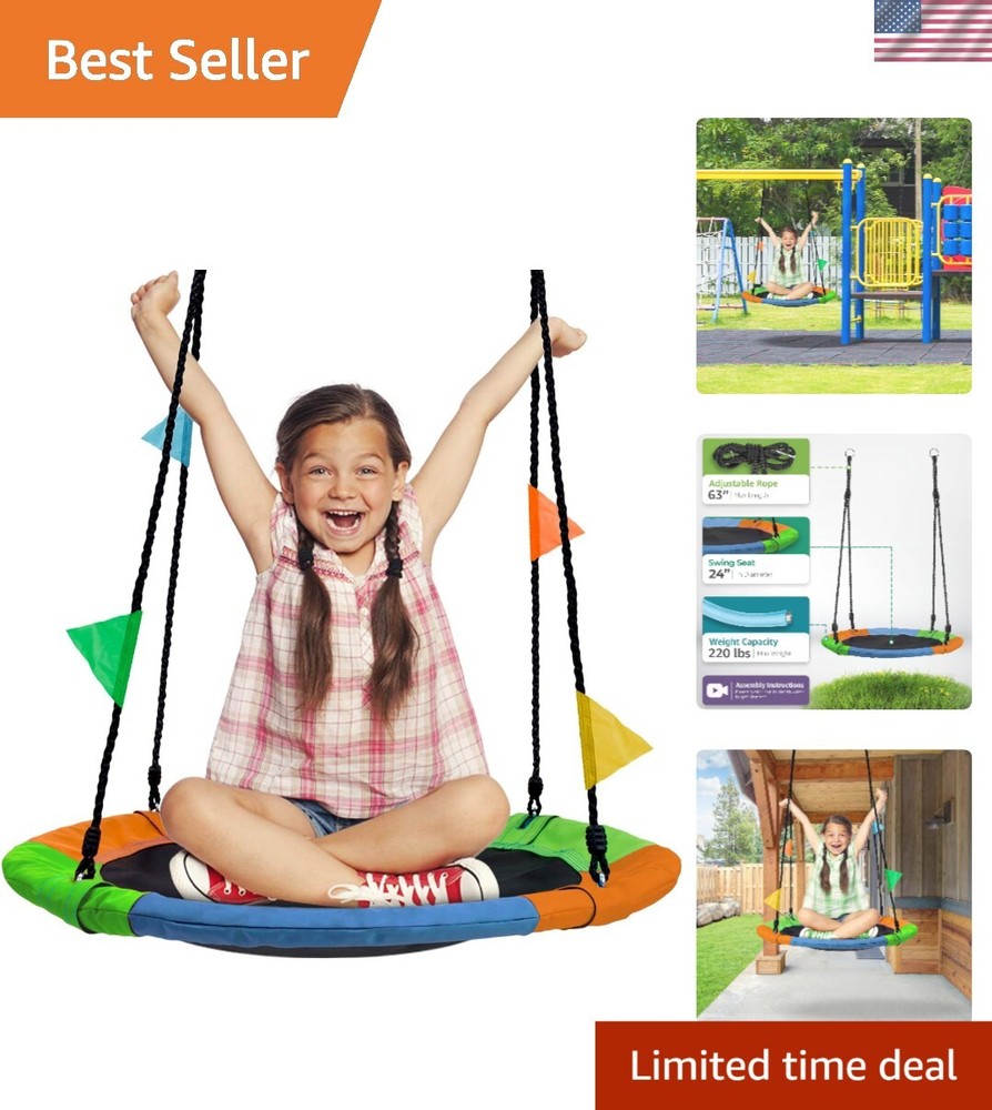 Eco-Friendly 24″ Swing Seat with Heavy-Duty Ropes – Perfect for Kids & Adults