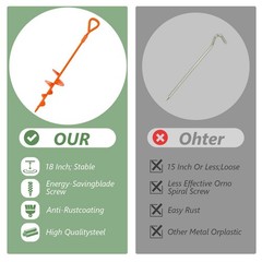 6 Pack 18″ Ground Anchors Heavy Duty Screw-In Earth Anchor w/ T-Handle _SALE OFF