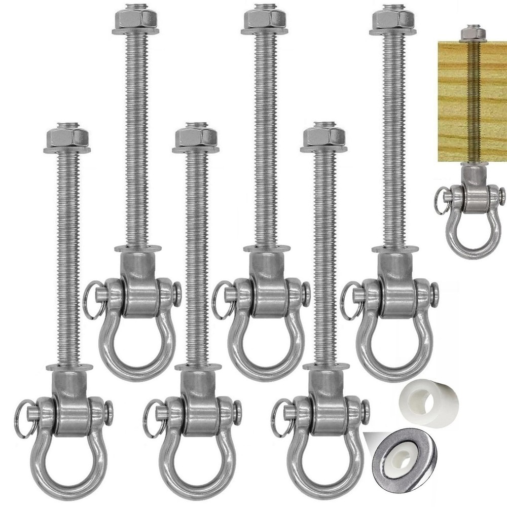 6 Bearing Silent Heavy Duty Swing Hanger Permanent Anti-Rust 180° Swing, 1500…