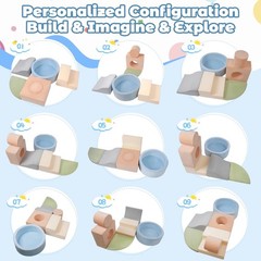 Yexmas 6Pc Soft Foam Climbing Toys Ball Pit Indoor Play Gym Set for Toddlers
