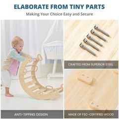 Pikler Triangle Set, Toddler Climbing Toys Indoor 7in1 Foldable