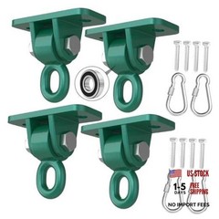 Heavy Duty Swing Hangers with Bearing, Porch Swing Hanging Kit 4 Pack Green
