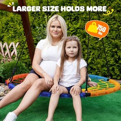 45″ 750lbs Spider Web Tree Swing for Kids & Adults Outdoor Steel Frame Sauce…