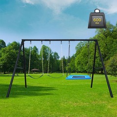 600lbs Metal Swing Set Heavy-Duty Metal Playset for Kids Backyard with 3 Swings