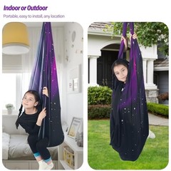 Sensory Swing for Kids Holds up to 300lbs Indoor & Outdoor Therapy Space Purple