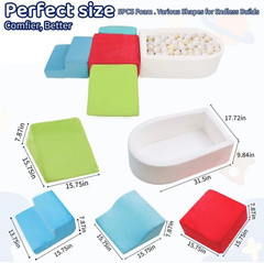 5Pcs Foam Climbing Blocks for Toddlers, Indoor Soft Climbing Toys with Ball Pit