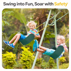 Green Heavy Duty Swing Seats Replacement for Swing Set (2-Pack) with Rust-Resist