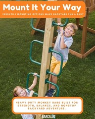 16.5″ Outdoor Monkey Bars for Backyard – Set of 12,Green Metal Outdoor/Indoor Mo