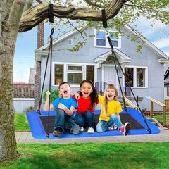 Platform Swing 60 Inch Larger Tree Swing for Kids 700lbs Weight Capacity Blue