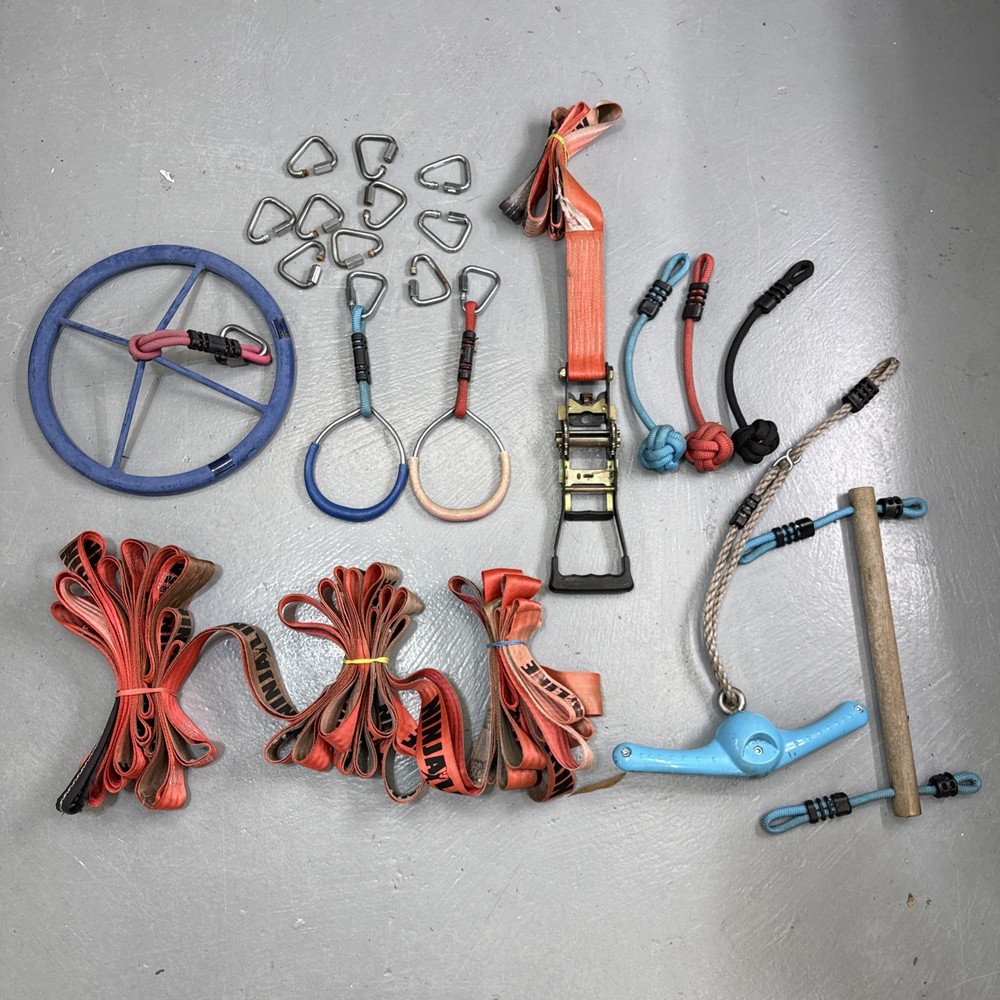 Slackers Ninja Line Slackline Obstacles Grip Ninja Warrior Training Parts Lot