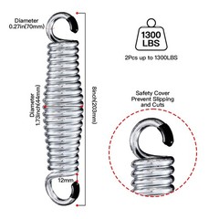 8INCH Premium Heavy Duty Hammock Chair Spring Porch Swing Springs Suspension …