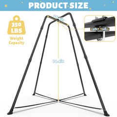 Swing Stand Frame with Sensory Swing Pod Chair, X-Shaped Swing Set, Metal Hammoc