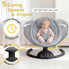 Baby Swings for Infants, Portable Baby Swing for Indoor and Outdoor, Bluetoot…