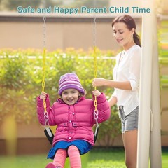 Swing Set Seat with Metal Triangle Ring & 66Inch Anti-Rust Chains, Swing Repl…