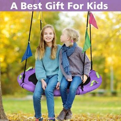 Tree Swing, Saucer Swing 40 Inch for Kids, 900lbs Weight Capacity, with Adjus…