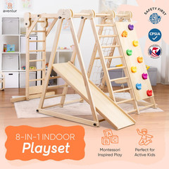 8-In-1 Indoor Play Gym – Toddler Jungle Gym for Kids Ages 2–6 – Indoor Playgroun