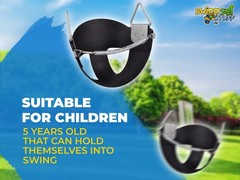 SWING SET STUFF HALF BUCKET SEAT BLACK backyard park fort wood play child 0134