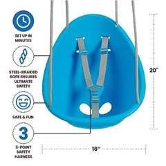 Swurfer Coconut Toddler Swing – Comfy Baby Swing Outdoor, 3- Point Adjustable…