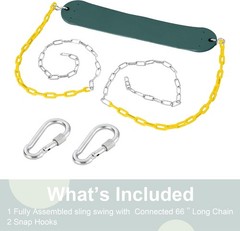 2-Pack Heavy Duty Plastic Swing Seats with Chains for Kids Up to 250lbs