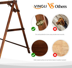 Heavy Duty 660 LBS Wooden Swing Frame with Extra Bottom Connection Board, Upgrad