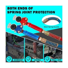 CheeMuii 15FT Semi Truck Air Line Kit with Gladhand Holder and Springs Kit Re…