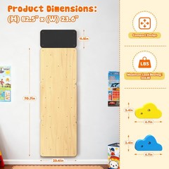 Wooden Climbing Wall, Kids Indoor Climbing Wall Panels with 12 Rock Holds, Mo…