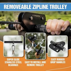 120FT Zipline for Backyard Kids and Adults Up to 350 lbs – Zip Line Playset Kit