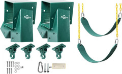 ABUSA Heavy Duty Swing Sets Brackets Including 2 Green A-Frame Swing Set Bracket