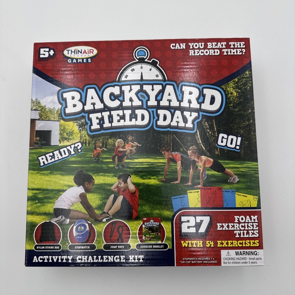 Backyard Field Day Obstacle Course Game – 27 Double-Sided Foam Challenge Tile…