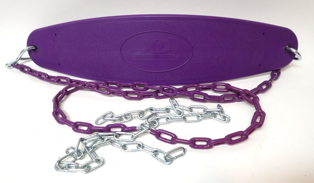Heavy Duty Swing Set Seat Purple Kids Ages 3-10 Holds 250 lbs. Coated Chains