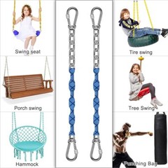 2 Stainless Steel Swing Chains with 4 Quick Connection Buckles Heavy Duty Han…