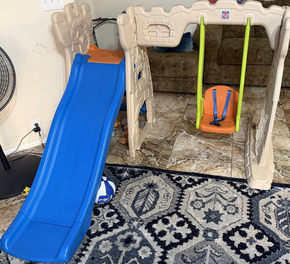 BIERUM 4 in 1 Toddler Slide and Swing Set, Baby Slide for Toddlers Age 1-2, with