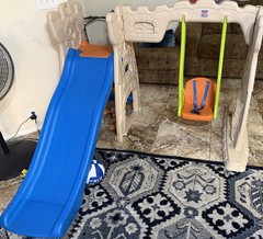 BIERUM 4 in 1 Toddler Slide and Swing Set, Baby Slide for Toddlers Age 1-2, with