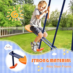 Backyard outdoor swing set: heavy-duty A-frame metal, black, 440lbs capacity
