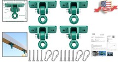 Industrial Grade Swing Hanger Set – 10000 lb Capacity – Pack of 4 – Green