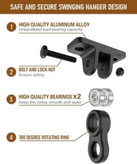 Heavy Duty Porch Swing Hangers Kit Aluminum Alloy Swivel Hardware Hooks 5000 lbs