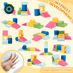 Toddler Climbing Toys Indoor 7-Piece Colourful Foam Climbing Blocks Soft Play